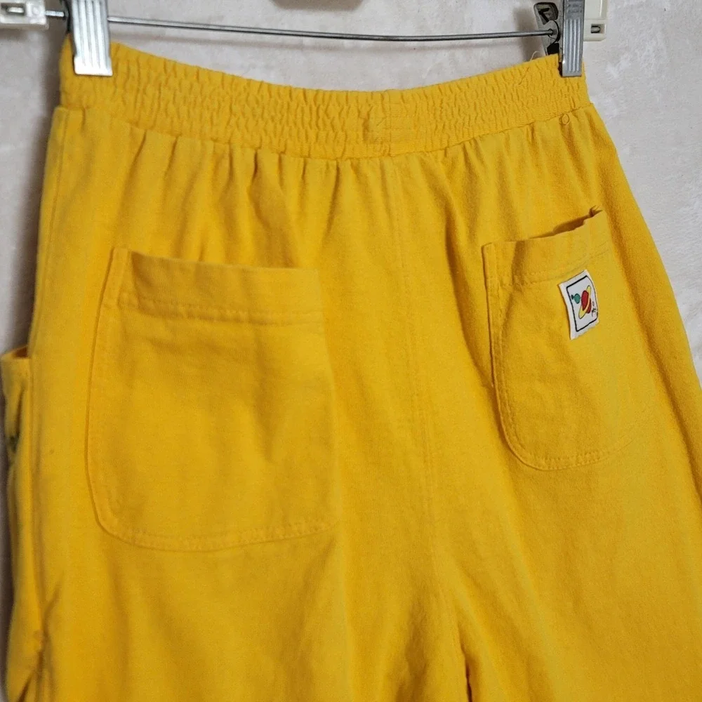 Vintage Peter Max Sweat Pants Mens Medium Yellow Neo Max Art 1980s USA